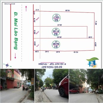 Bán 104.7m2 đất (nhiều lô) Hướng tây Bắc, Nghi phú, Vinh, Nghệ An