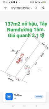 Bán 137 m2 đất hướng Tây Nam, Nghi thái, Nghi Lộc, Nghệ An.