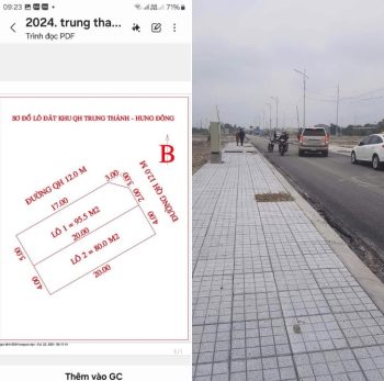 Bán 95.5m2 hướng Tây tứ trạch, Hưng đông, Vinh, Nghệ An